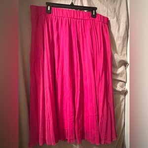 Pink flowy knee length skirt